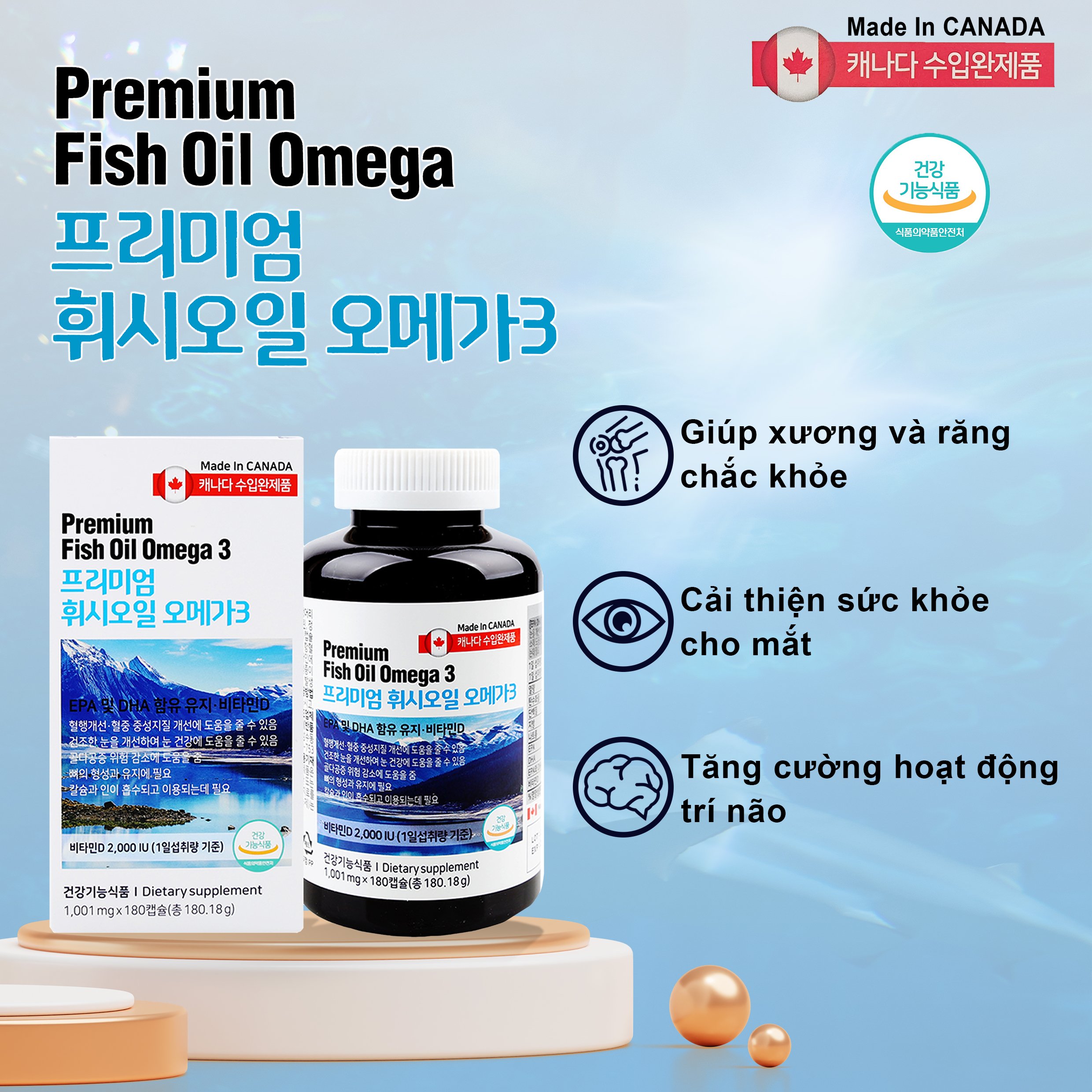 Omega 3-6-9 Hàn Quốc Kang hwa Premium Hộp 180 Viên SP001640