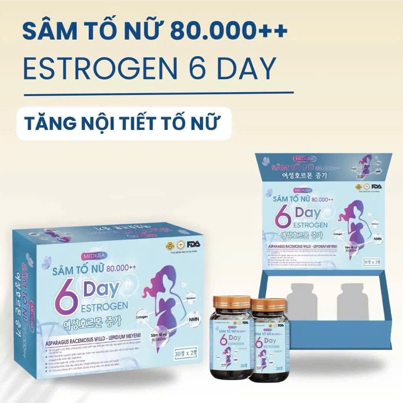 SÂM TỐ NỮ ESTROGEN 6 DAY 80.000 ++ SP001701