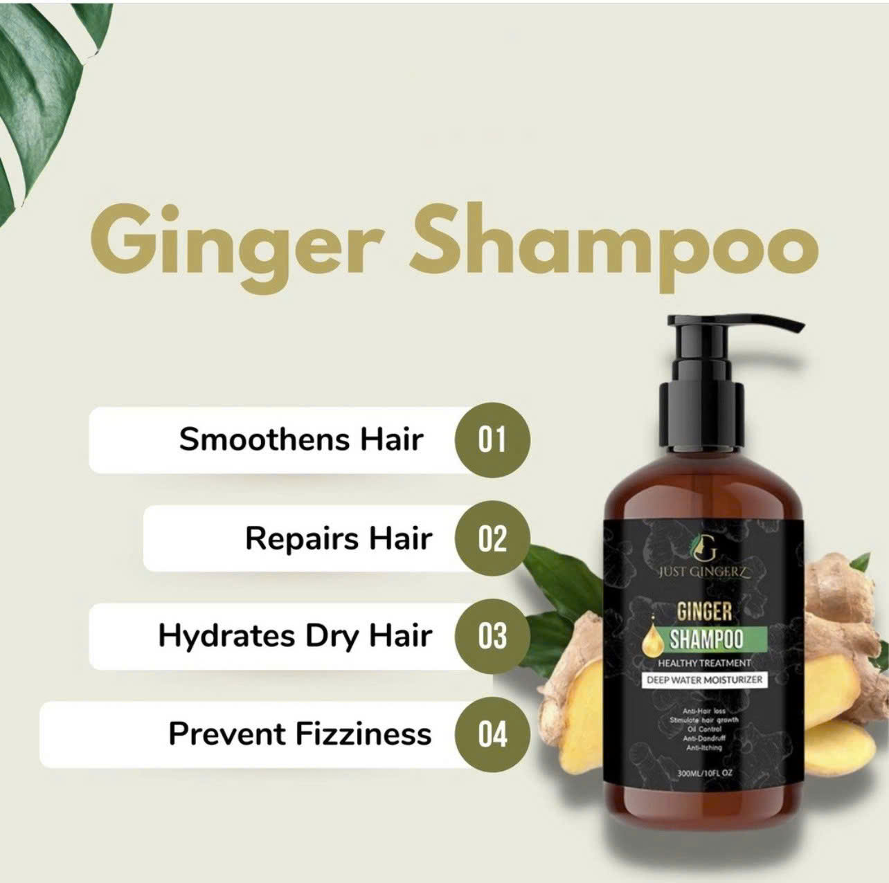 Dầu gội gừng kích mọc tóc sạch gàu nhờn Ginger Shampoo 300ml SP001720