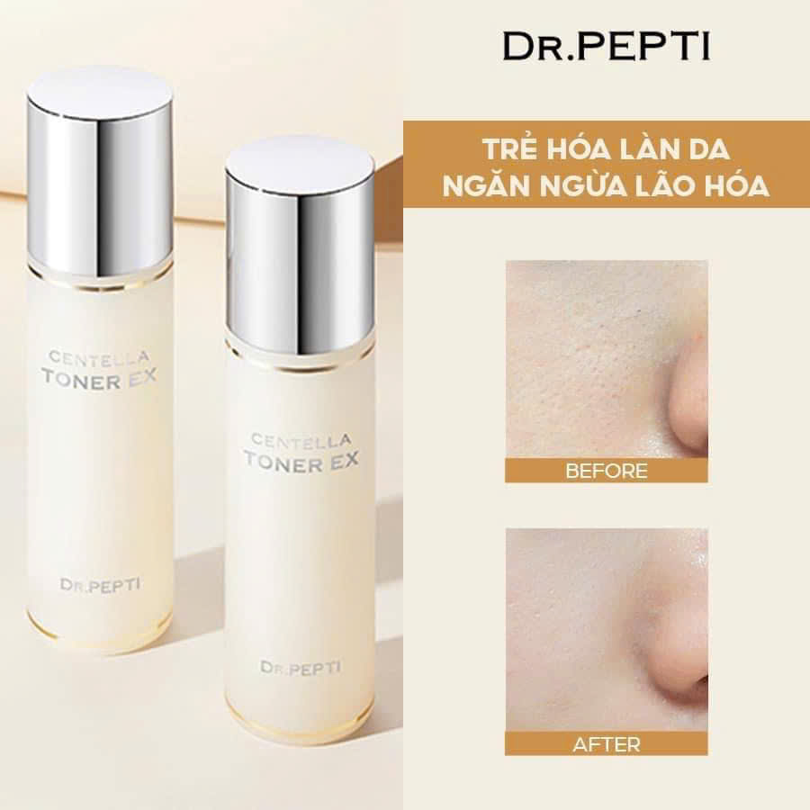 Nước Hoa Hồng Rau Má Làm Dịu, Dưỡng Sáng Da Dr.Pepti+ Centella Toner 180ml  SP001178