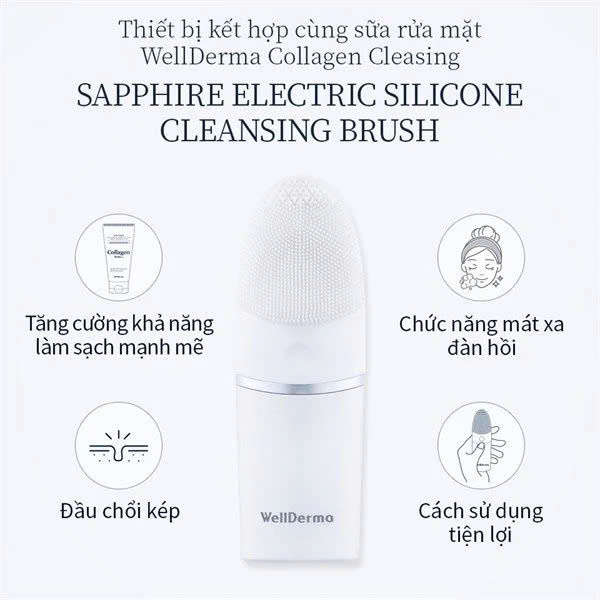 Máy Rửa Mặt Well Derma Cleansing Brush Chạy Bằng Bin Hàn Quốc SP001805